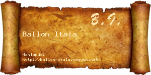 Ballon Itala névjegykártya